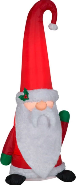 Gnome With Santa Hat 5ft Airblown Christmas Yard Decoration
