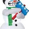 Shivering Snowman Animated 6ft Airblown Christmas Decoration