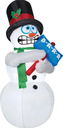 Shivering Snowman Animated 6ft Airblown Christmas Decoration
