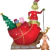 12ft Airblown Grinch Max In Sled Inflatable