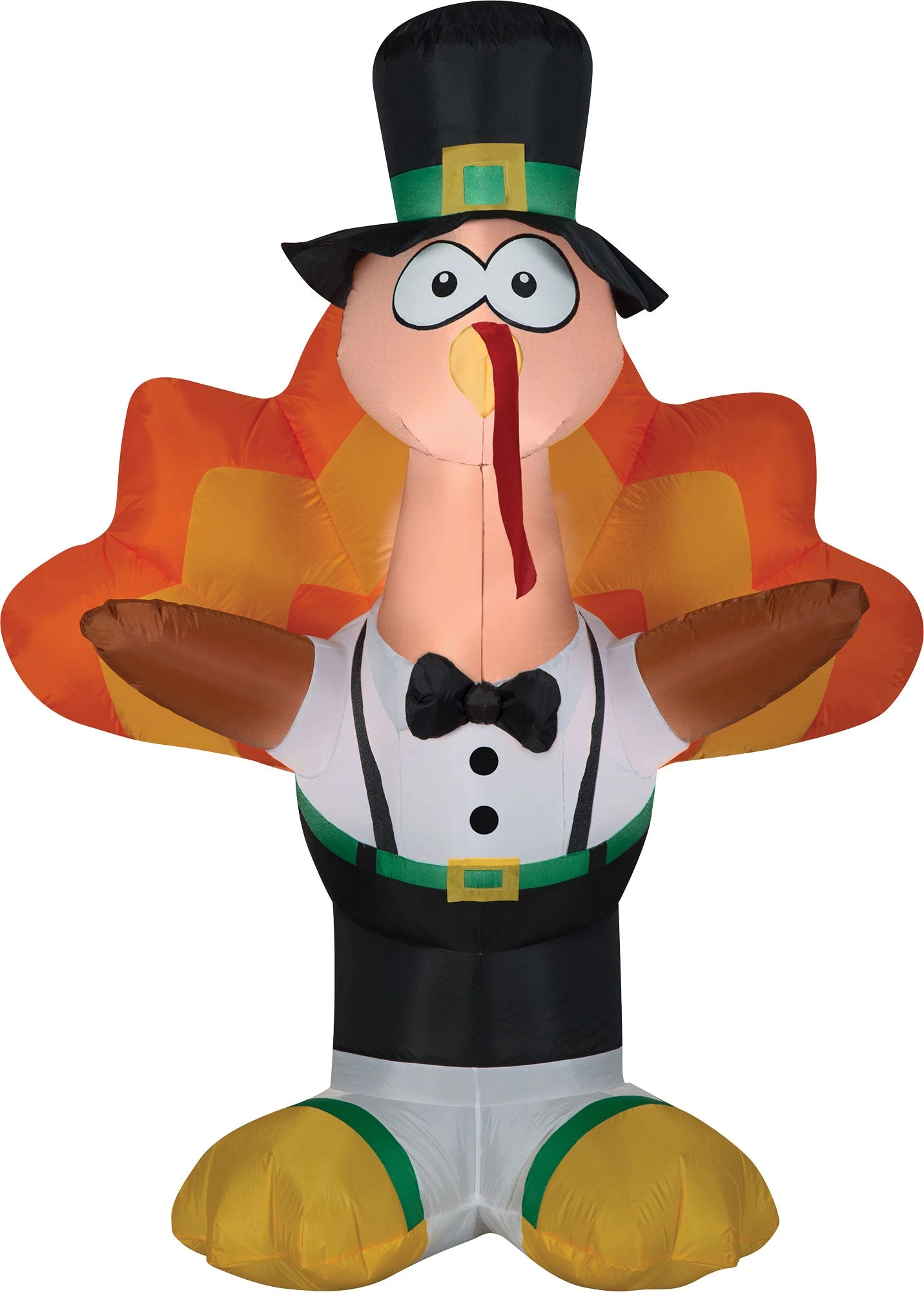 Airblown Harvest Dressed Turkey Inflatable LED Yard Decor, 5FT 2 Airblown Harvest Dressed Turkey Inflatable LED Yard Decor, 5FT - Image 2