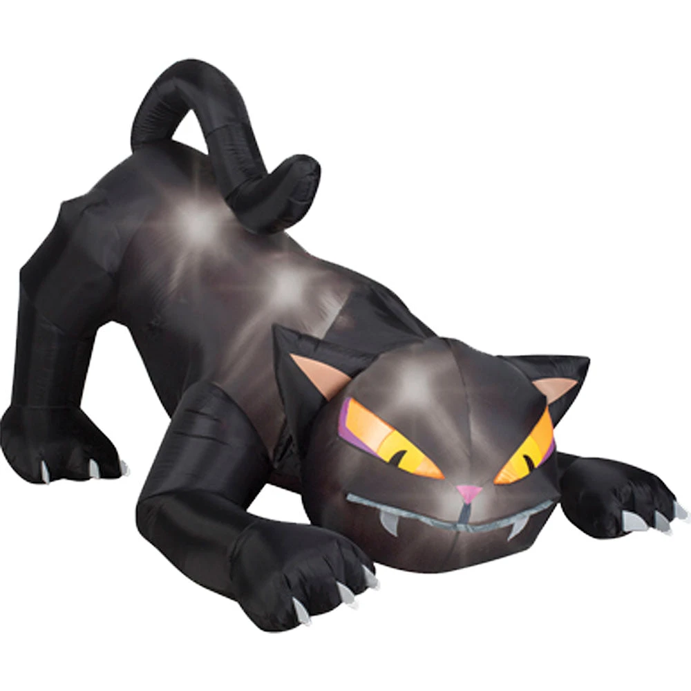 6 ' Long Airblown Crouching Black Cat Lighted Inflatable Lawn Decor Turns Head 2 6 ' Long Airblown Crouching Black Cat Lighted Inflatable Lawn Decor Turns Head - Image 2