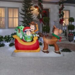 Toy Story Sleigh 5ft Airblown Christmas Yard Decor