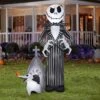 Nighmare Before Christmas - Jack Skellington And Zero 9ft Airblown Outdoor Yard Decor