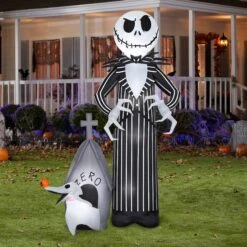 Nighmare Before Christmas - Jack Skellington And Zero 9ft Airblown Outdoor Yard Decor