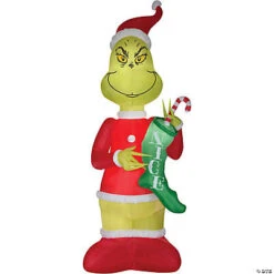 48" Blow Up Airblown Inflatable Grinch With Sock Giant Outdoor Yard Decoration