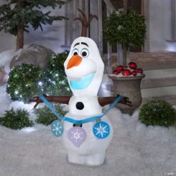 Airblown Frozen Olaf With Ornaments Christmas Inflatable