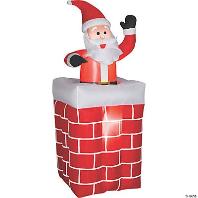 72" Airblown Santa In Chimney Inflatable Yard Decor 1 72" Airblown Santa In Chimney Inflatable Yard Decor