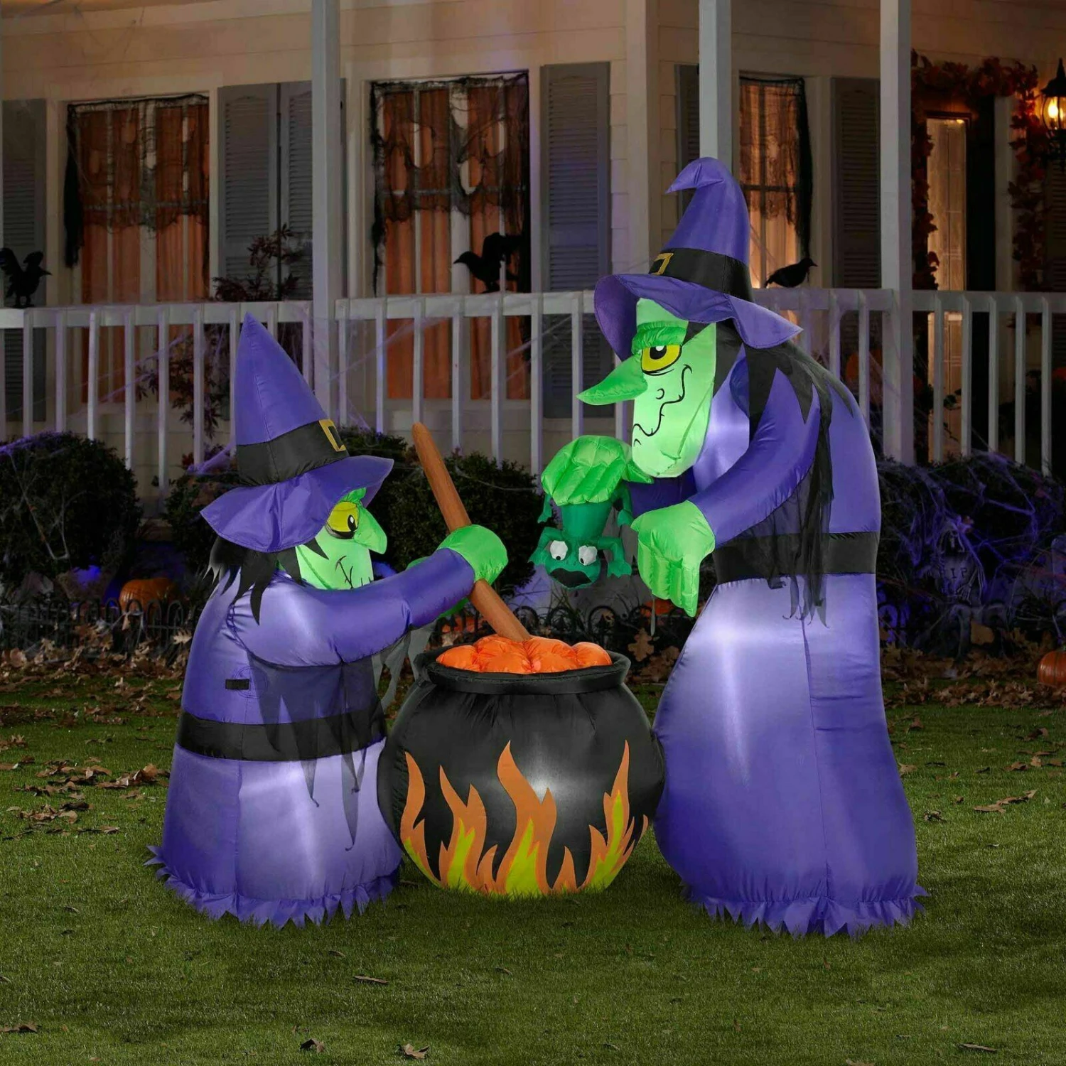 Airblown 6ft Double Witch Cauldron Halloween Inflatable Yard Decor 1 Airblown 6ft Double Witch Cauldron Halloween Inflatable Yard Decor